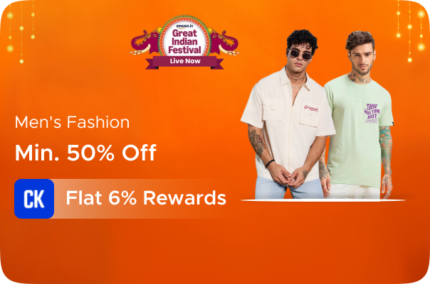 Amazon: Minimum 50% Off on Men's Fashion + Flat 6% Rewards
